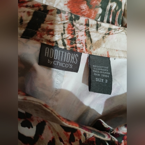 Additions Chico's XL Multicolor Patterned Jean Jacket - Picture 4 of 5